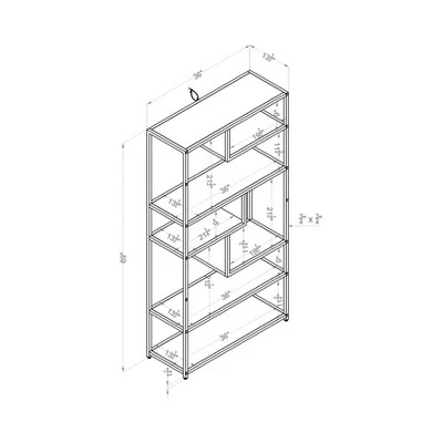 69" Dustin 6 Shelf Bookcase Dark Gray - HOMES: Inside + Out 9 69" Dustin 6 Shelf Bookcase Dark Gray - HOMES: Inside + Out - Image 7