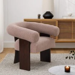 Cheryl Set Of 2 Teddy Velvet 23.2" Wider Seat And Backrest Upholstered With Rubberwood Legs Curved Wishbone Frame Accent Chair-Maison Boucle -Baxton Studio Store GUEST f7424033 5846 48bf 8ed8 44af4010d0df