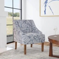 Classic Swoop Arm Chair Jacobean Print Denim - HomePop 16 Classic Swoop Arm Chair Jacobean Print Denim - HomePop -Baxton Studio Store GUEST f74f74dd 2869 4f61 bede 4c72a396c351