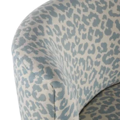 Fran Contemporary Slipper Chair Chrome/Blue Leopard Fabric - LumiSource -Baxton Studio Store GUEST f7849f38 6df8 4fb8 8db1 7888fb417e03