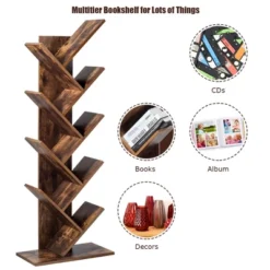 Costway Tree Bookshelf 8-Tier Bookcase Free Standing Book Rack Display Stand -Baxton Studio Store GUEST f7a7f922 daa3 4fa2 89c5 e85a02ac73a2