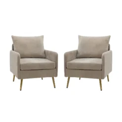 Set Of 2 Giovann Wooden Upholstered Accent Chair Comfy Armchair | Karat Home 25 Set Of 2 Giovann Wooden Upholstered Accent Chair Comfy Armchair | Karat Home -Baxton Studio Store GUEST f7e80b5e dde4 49e8 9614 e9942da1fb7f
