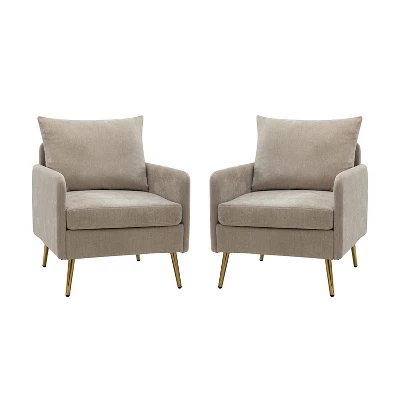 Set Of 2 Giovann Wooden Upholstered Accent Chair Comfy Armchair | Karat Home 12 Set Of 2 Giovann Wooden Upholstered Accent Chair Comfy Armchair | Karat Home - Image 10
