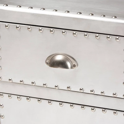 Serge Metal 1 Door Accent Storage Cabinet Silver - Baxton Studio 7 Serge Metal 1 Door Accent Storage Cabinet Silver - Baxton Studio - Image 5