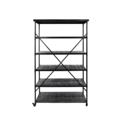 68" Farrells Industrial 5 Shelf Bookcase Gray - Christopher Knight Home -Baxton Studio Store GUEST f98c2c2e 89bf 4eed b8c9 1ca9d449270e