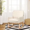 Costway Mid Century Rocking Chair Upholstered Armchair W/ Lumbar Support BeigeGray 1 Costway Mid Century Rocking Chair Upholstered Armchair W/ Lumbar Support BeigeGray -Baxton Studio Store GUEST fbf239f1 4037 4937 878d 737d945d869f