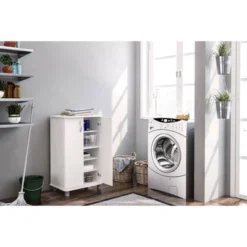 Michigan 2 Door Storage Cabinet White - Polifurniture -Baxton Studio Store GUEST fc19718c e5e9 44a6 803a fca346d57235