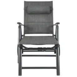 Costway Patio Reclining Chaise Lounge Padded Chair Aluminum Adjust Neck Pillow -Baxton Studio Store GUEST ff08ef3d c674 4af4 8da4 bd46edba422b