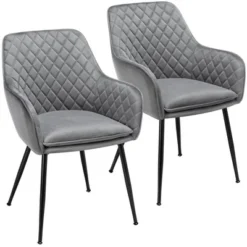 Yaheetech Set Of 2 Velvet Fabric Dining Chairs With Metal Legs -Baxton Studio Store GUEST ff3f2d84 ce2d 4b51 bd89 fcbaa8f7fab9