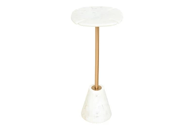 Inmod Linden Marble Side Table Gold/White 5 Inmod Linden Marble Side Table Gold/White - Image 3